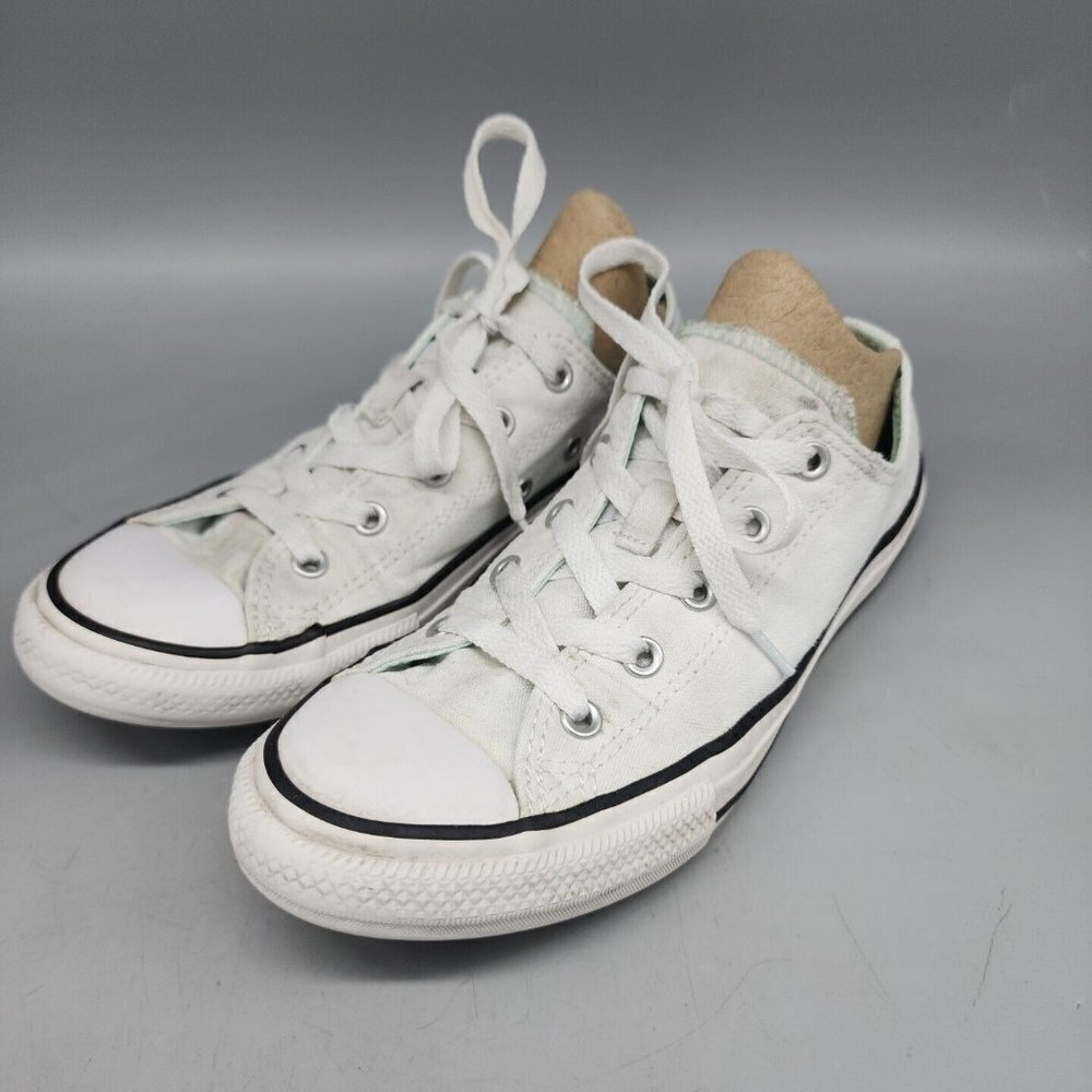 Converse Low Sneakers Shoes White Aqua Double Tongue Women's Juniors Size 3